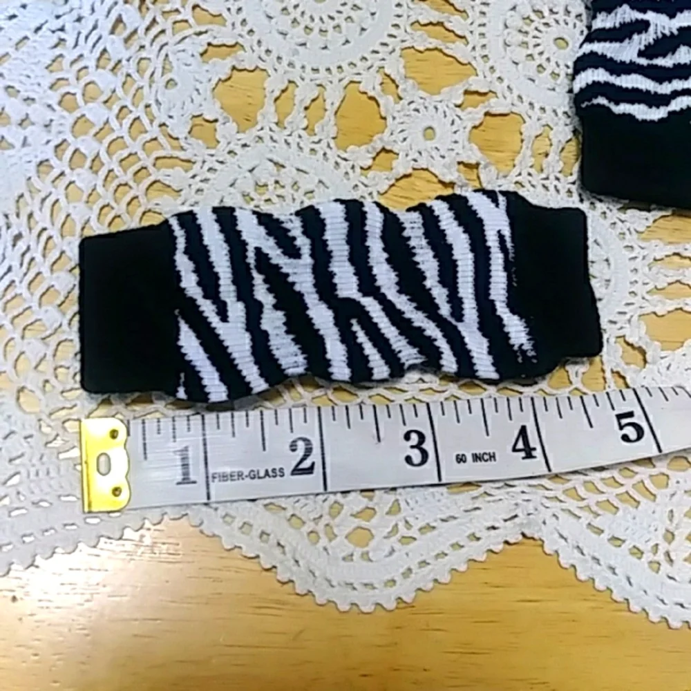 Zebra Striped Knit Leg Warmers , scrunch style